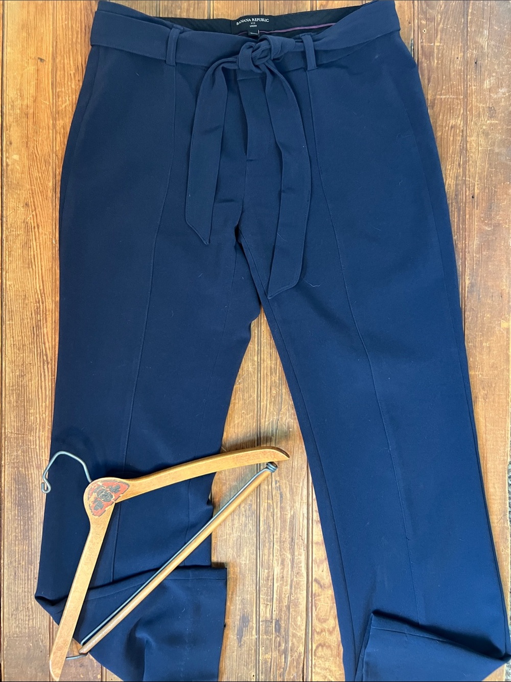 Banana Republic Navy Tie-Waist Logan Trousers Pants size 6
